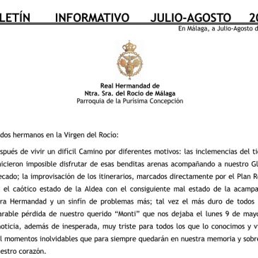 BOLETÍN JULIO – AGOSTO 2016