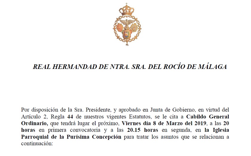 Cabildo General Ordinario 2019